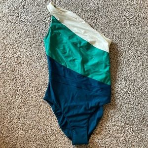 Green/Teal/White never wornThe Sidestroke Summersalt bathing suit
